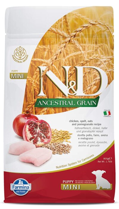Farmina N&D Ancestral Grain Spelt Oats Chicken Pomegranate Puppy Mini Dry Food