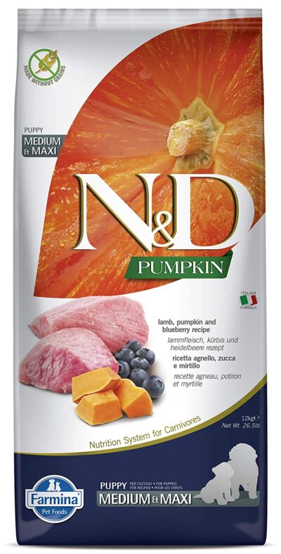 Farmina Natural & Delicious Grain Free Lamb And Blue Berry Puppy Medium & Maxi Dry Food