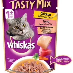 Whiskas Tasty Mix Chicken With Tuna Carrot In Gravy 70 G