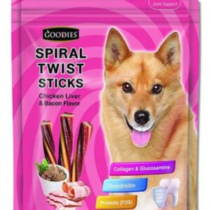 Goodies Spiral Twist Sticks Chicken Liver And Bacon Flavor