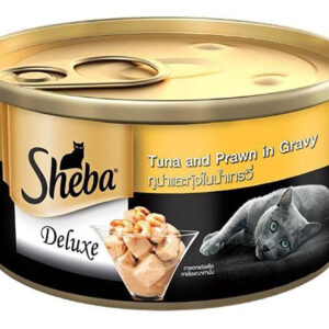 Sheba Tuna Filets and Whole Prawns In Gravy Tin