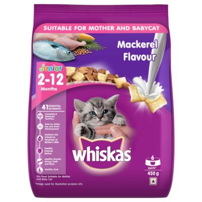 Whiskas Junior Mackerel Flavour With Milk Cat Dry Food