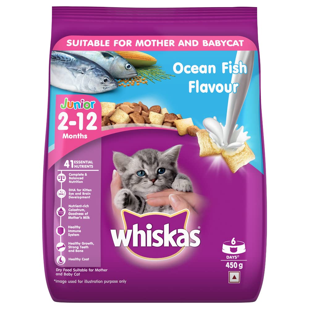 Whiskas Junior Ocean Fish Flavour With Milk Cat Dry Food