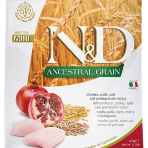 Farmina N&D Ancestral Grain Chicken Spelt Oats And Pomegranate Mini Adult Dry Food