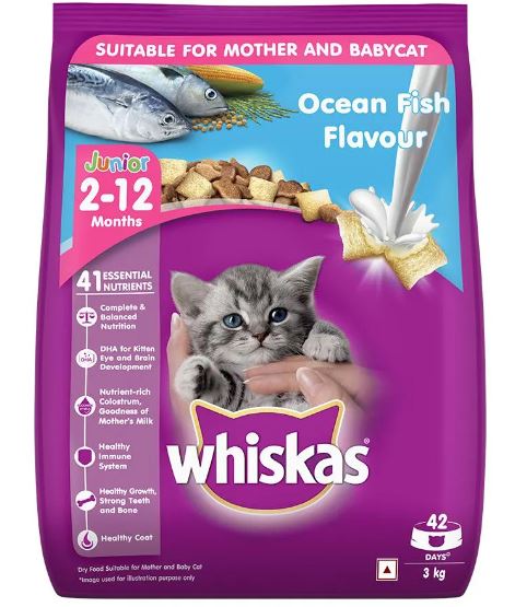 Whiskas Junior Ocean Fish Flavour With Milk Cat Dry Food - Image 3
