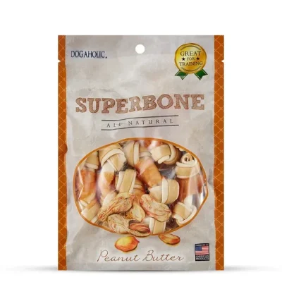 Dogaholic Superbone All Natural Knotted Bone – Peanut Butter