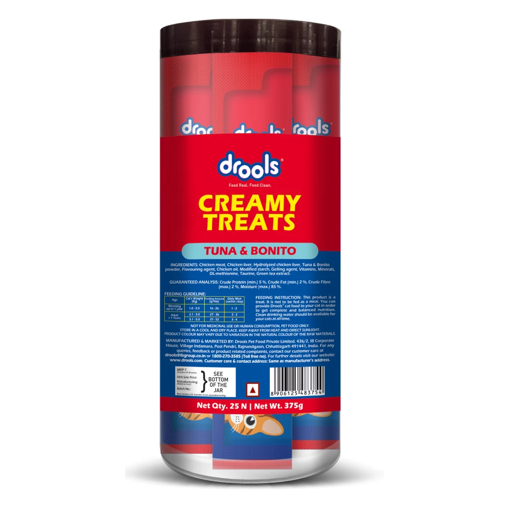 Drools creamy treats tuna & bonito jar