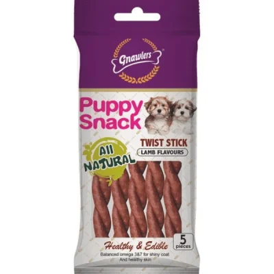 Gnawlers Puppy Twisted Stick Lamb Flavor